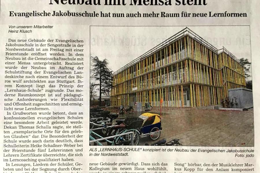 Zeitungsartikel über den Mensa-Neubau